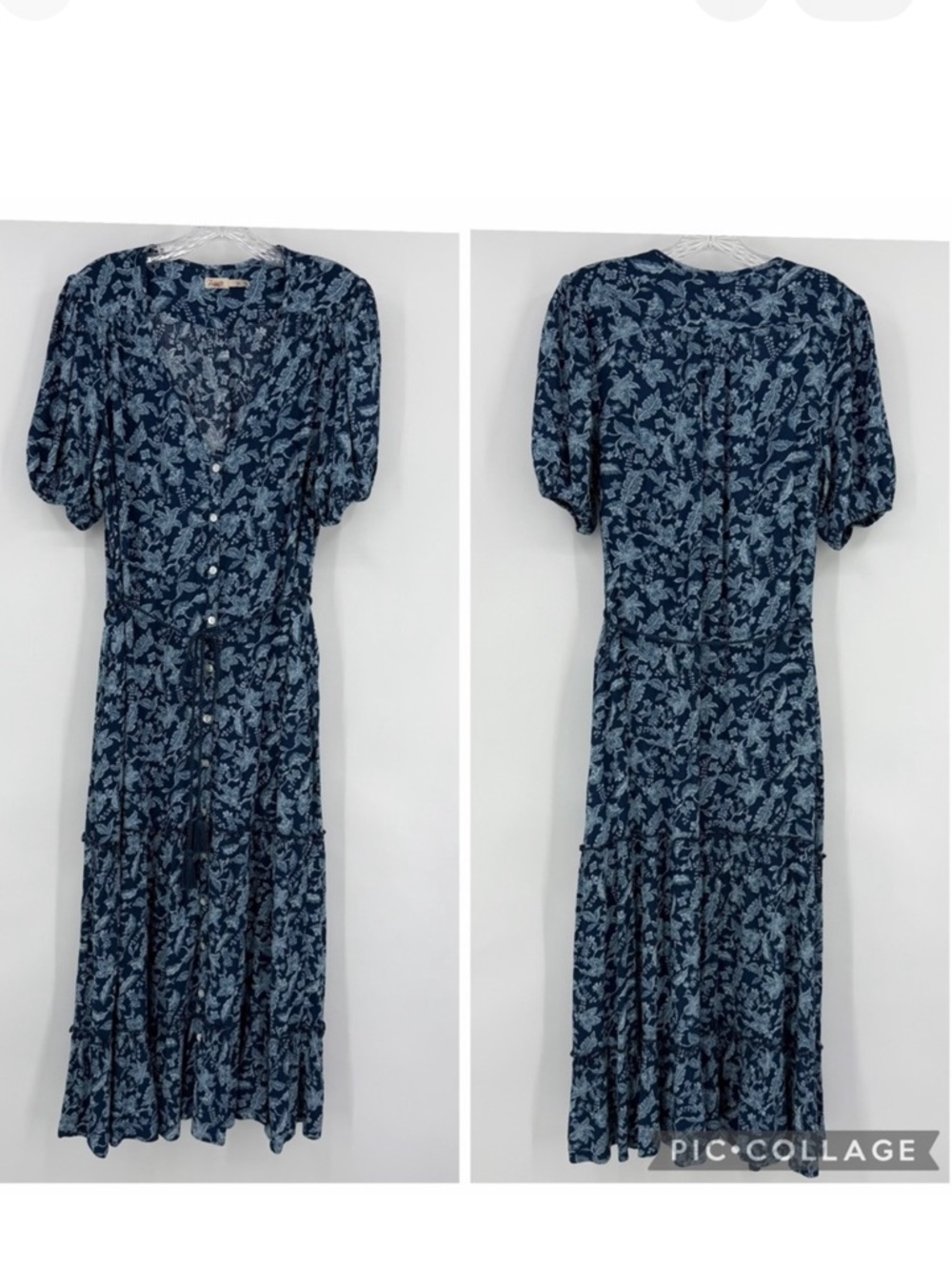 Faherty Women’s Orinda Maxi Dress Blue Viscose Size XS